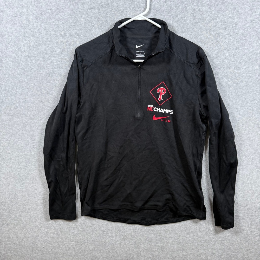 Nike Philadelphia Phillies 2022 NL Champs Dri-FIT Quarter Zip Mens M Fits Small